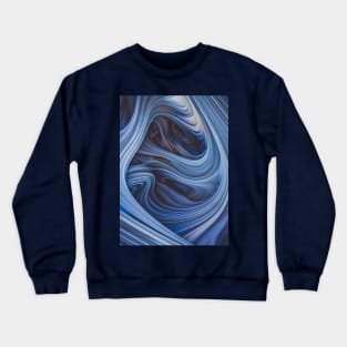 Arctic Taffy. Melting Blue Abstract Design Crewneck Sweatshirt